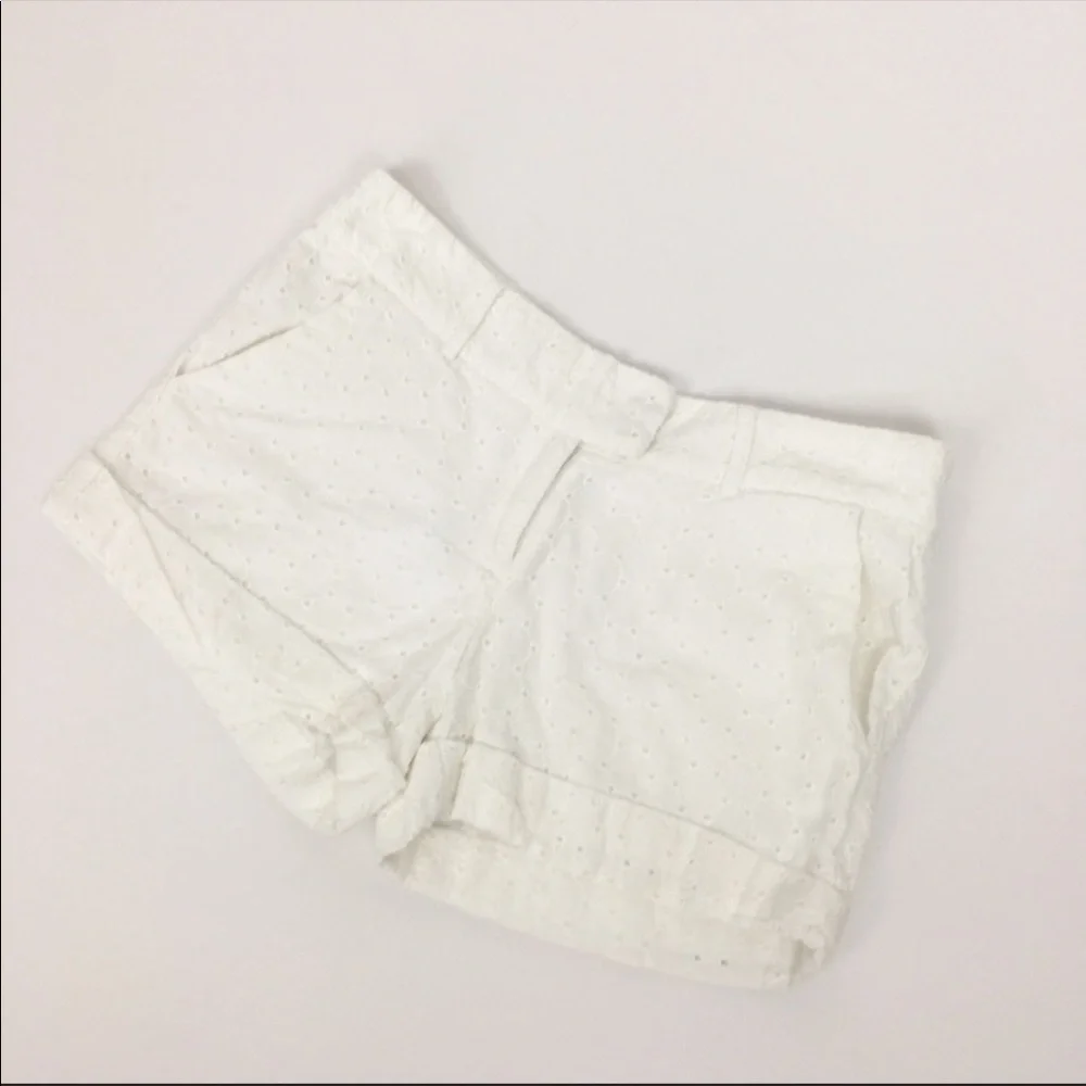 Bar III Short Size Small White Eyelet Cuffed Shorts Summer Cotton - Picture 3 of 8